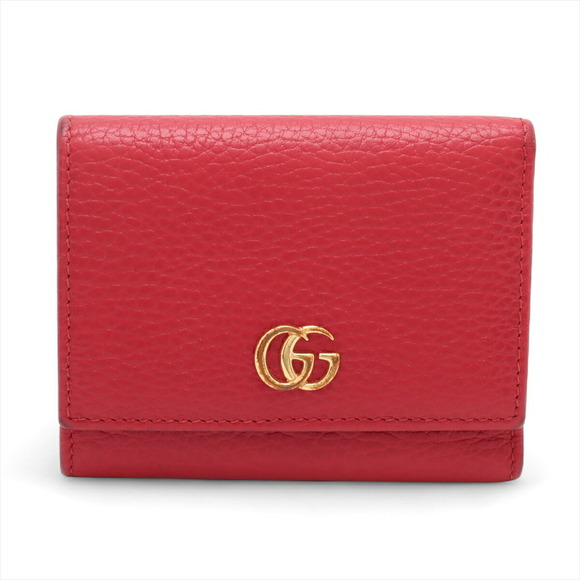 Gucci Handbags - Gucci GG Marmont Leather Compact Wallet Red